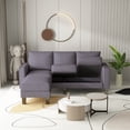 thumbnail image 1 of 75" Modular Sectional Couch, L Shaped Sofa with Under Seat Storage, Modern 3 Seat Couch with Removable Ottoman for Living Room, Apartment, Dark Grey, 1 of 9