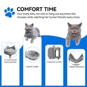 75 Multi-Level Cat Tree Tower with Cat Condos, Perches, Hammocks, Scratching Posts Board, Large Cat Activity Center,Light Grey