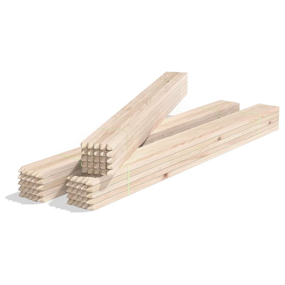 75-Pack 5 Ft Wooden Garden Sign Post Stakes 3/4 Inch Square Cedar Lumber for Plant Support Climbing Vines Landscape Marking Fence Line Landscaping