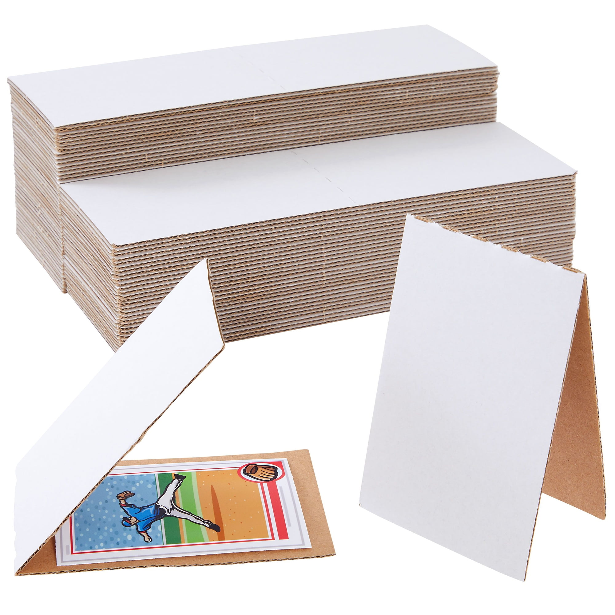 400 Packs 3.5x4.5 inch Corrugated Cardboard Sheets, Premium White Corrugated Cardboard Inserts Bulk Flat for Sports Card Protectors, Trading Card