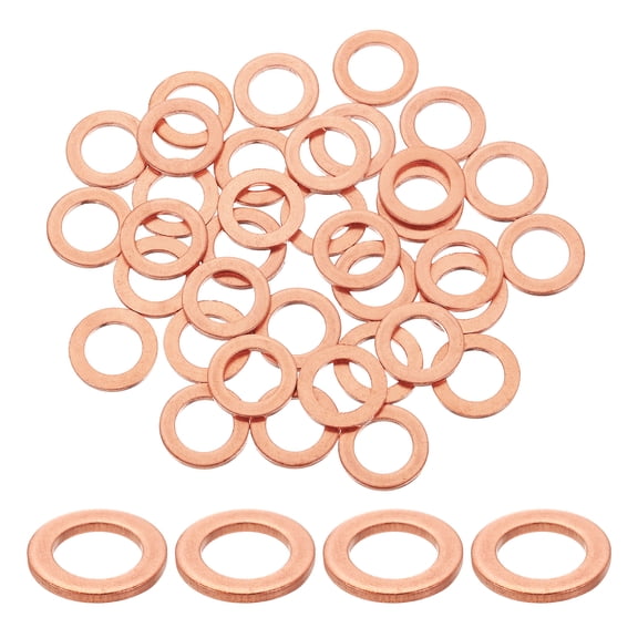 75 Pack M10 Flat Washer Copper Washer Sealing Rings, 10mm ID 16mm OD 1.5mm Thick