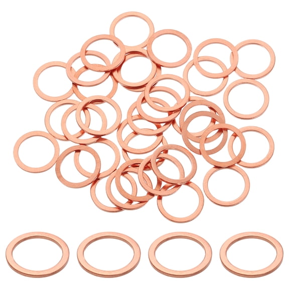 75 Pack M12 Flat Washer Copper Washer Sealing Rings, 12mm ID 16mm OD 1mm Thick