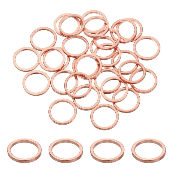 75 Pack M16 Flat Washer Copper Washer Sealing Rings, 16mm ID 20mm OD 2mm Thick