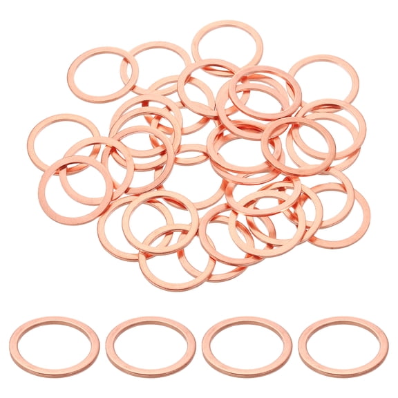 75 Pack M22 Flat Washer Copper Washer Sealing Rings, 22mm ID 28mm OD 1.5mm Thick