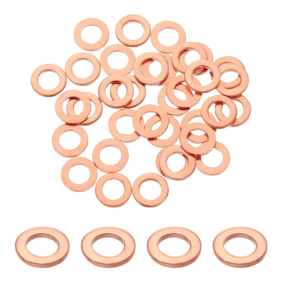 75 Pack M5 Flat Washer Copper Washer Sealing Rings, 5mm ID 9mm OD 1mm Thick
