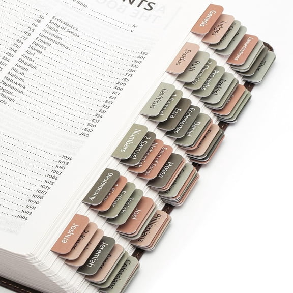75 Pcs 1.5 Inch Wide Sage Solid Color Bible Index Tabs, Tear Resistant Easy Apply Scripture Label Markers, Navigation Tabs for Bible Study, Journaling, Prayer Notes and Daily Scripture Reading,Green