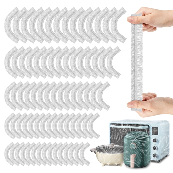 75 Pcs 5 Sizes Disposable Kitchen Dust Cover, Thickened Appliance Covers, Clear Plastic Blender Cover with Elastic for Oven Coffee Maker Toaster Cooker Mixer