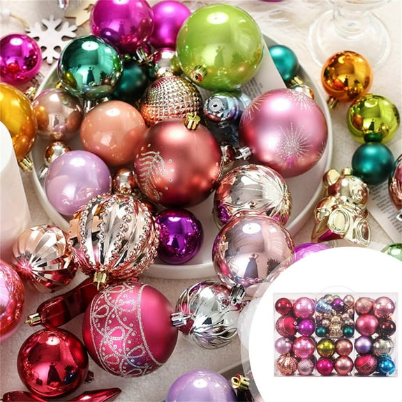 72/75 Pcs Christmas Ball Ornaments Assorted Shatterproof Hanging Balls Decorations Hanging Decor Baubles for Xmas Tree Home Window Outdoor Garden Patio Decor