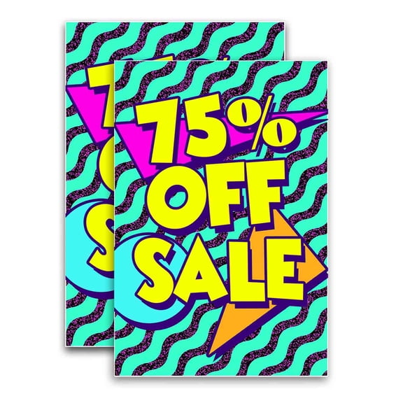 75 Percent Off Sale (24" X 36") Vinyl Decal Only (Pack of 2) |Sign|Sticker|Poster