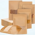 thumbnail image 1 of 75-Piece Bulk Heat-Sealable Kraft Paper Bags for Packaging - Food Grade Zip Stand Up Kraft Paper Bags with Window - Resealable Waxed Paper Bags for Selling Products (4 x 6 inches), 1 of 5
