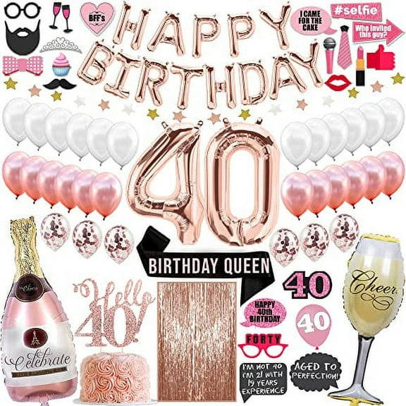 75 Piece Happy 40th Birthday Decorations Women, 40th Birthday Gifts For Women Funny, Women's 40th Birthday Gift, Funny 40th Birthday, 40th Birthday Party Decorations, Gifts For Her 40th, 40 Gift Ideas