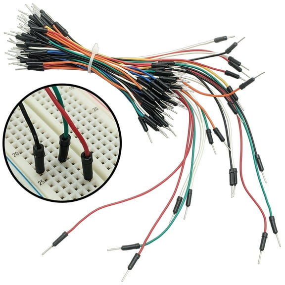 75 Piece Solderless Flexible Breadboard Jumper Wires Male to Male, Assortment of Sizes and Colors