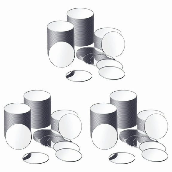 75 Pieces Acrylic Mini Size Round Mirror Adhesive Small Round Mirror Craft Mirror Tiles for Crafts (4 Inch in Diameter)