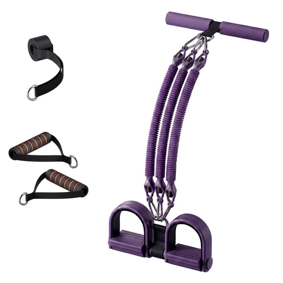 75 Pound Pedal Resistance Band with Handle, Elastic Sit up Pull Rope for Waist,Arm,Leg Training, Multi Function Rope Equipment for Home Fitness