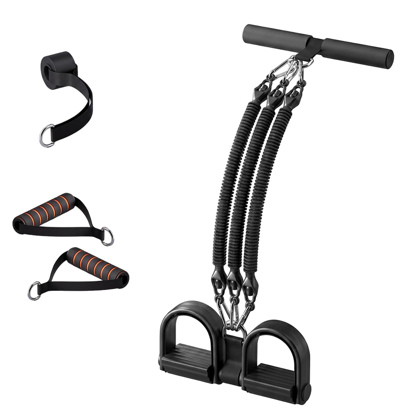 75 Pound Pedal Resistance Band with Handle, Elastic Sit up Pull Rope for Waist,Arm,Leg Training, Multi Function Rope Equipment for Home Fitness