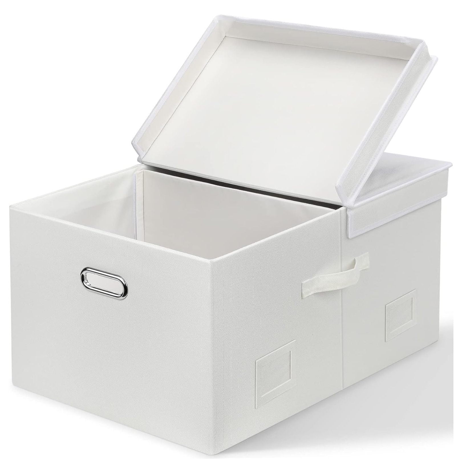 75 Quarts Extra Large Decorative Storage Bins with Lids, 1 Pack White