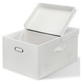 75 Quarts Extra Large Decorative Storage Bins with Lids, 1 Pack White