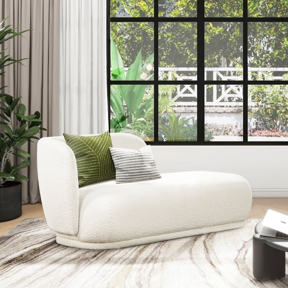 75" Rounded Chaise Lounge | Adds Depth to Space | Bench - Made with Traditional Skills | Overcomes Lack of Style in Seating