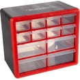 thumbnail image 1 of - 75-ST6067 Storage Drawers-12 Compartment Organizer Desktop or Wall Mount Container- 4 Large and 8 Small Bins for Hardware, Beads, Jewelry, and More by, 1 of 6