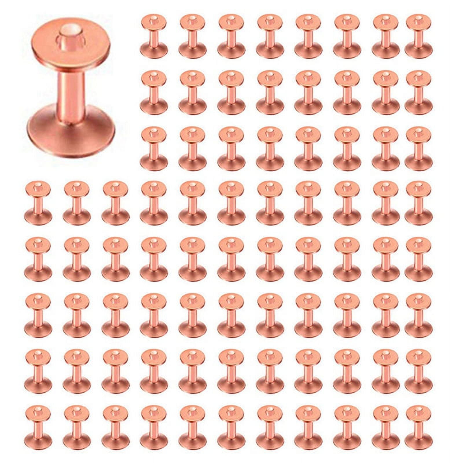 75 Sets Copper Rivet Burrs Washer,3/4 Inch Long Leather Copper Rivet Fastener,for Wallets Leather DIY Craft Supplies