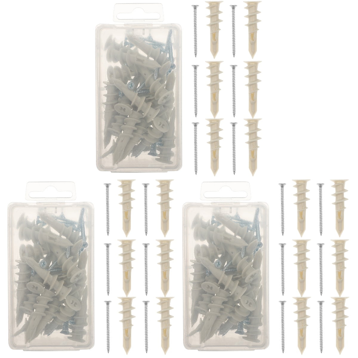 Qiysamall 75 Sets Drywall Self Drilling Anchors Self Tapping Screws Concrete Anchors Kit