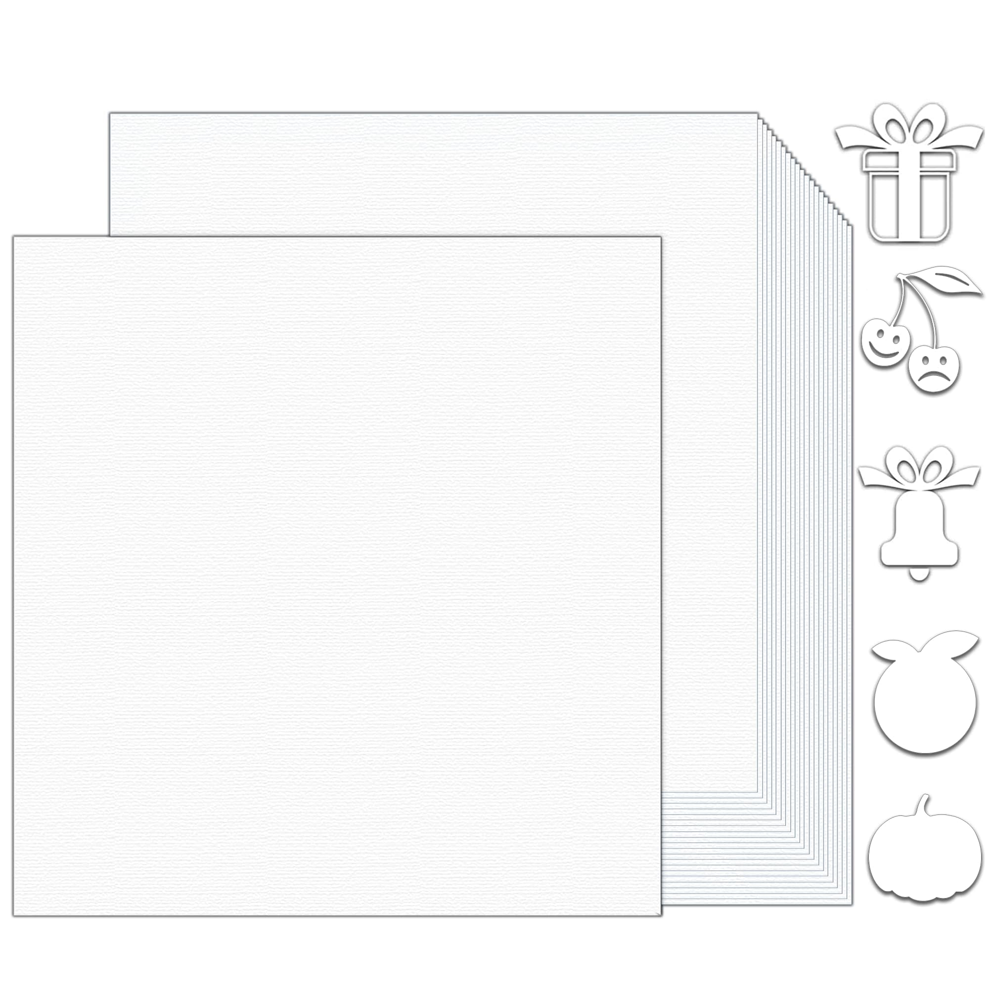 75 Sheets Cardstock 12×12, YPF5 85lb/230Gsm Thick Paper White Cardstock