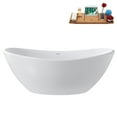 thumbnail image 1 of 75" Streamline G-95-357-PBR Soaking Glossy White Freestanding Tub and Tray With Internal Drain in Polished Brass, 1 of 16