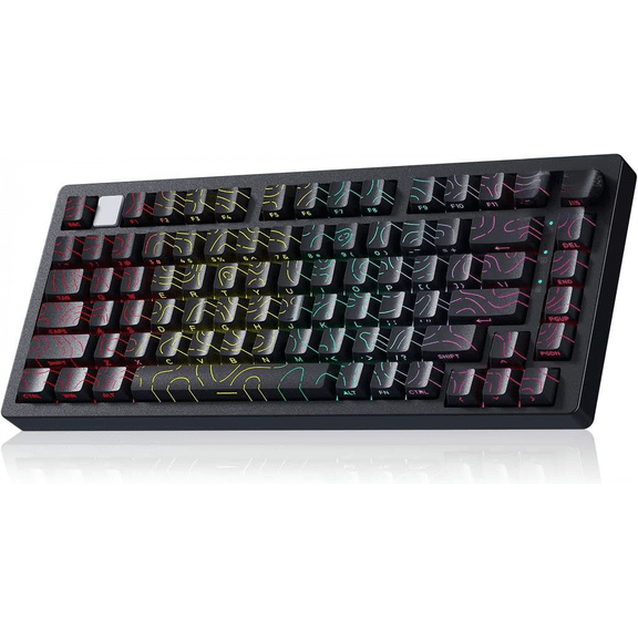75% TKL Mechanical Wireless Keyboard with RGB Backlight Hot-Swappable Switches Bluetooth for Mac Windows Android PC Turquoise Switch Black