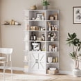 thumbnail image 1 of Memoryfield 75" Tall Bookcase with Storage Cabinet, 6-Tier Wide Floor Bookshelf with Doors, Modern Wooden Display Shelf Organizer for Home Living Room Bedroom, White, 1 of 7