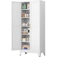 thumbnail image 1 of 75” Tall Pantry Cabinet, Metal Kitchen Storage Cabinet with 2 Doors and 5 Adjustable Shelves, White Storage Cabinet Cupboard for Kitchen, Dining Room, Living Room and Bathroom (White), 1 of 15