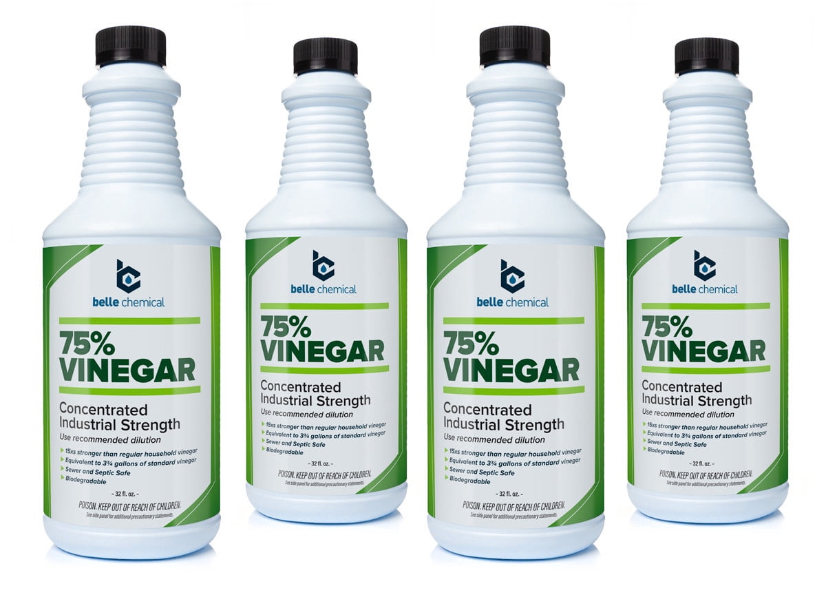 75% Vinegar, Concentrated Industrial Strength (4 quarts)