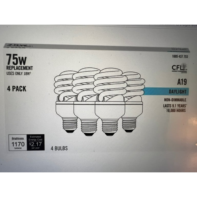 100-Watt Equivalent Spiral CFL Light Bulb Daylight (5000K) (6-Pack) 100-Watt Equivalent Spiral CFL Light Bulb Daylight (5000K) (6-Pack)
