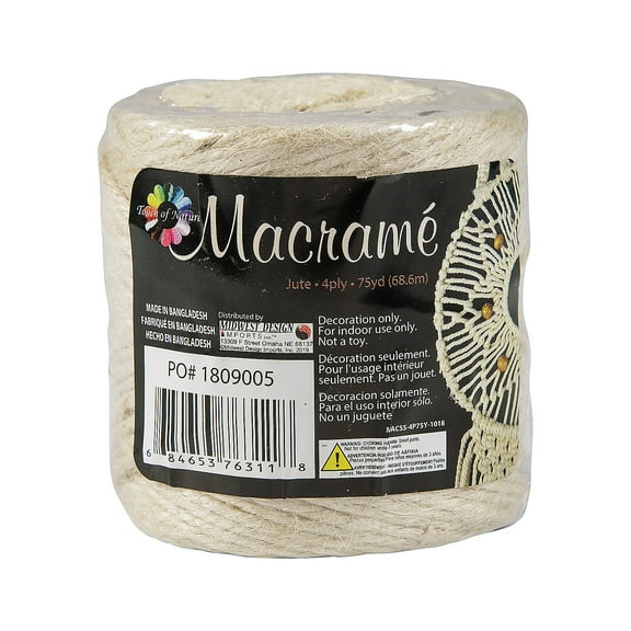 75 Yd. Touch of Nature Macram 4 Ply Bleached Jute Cording