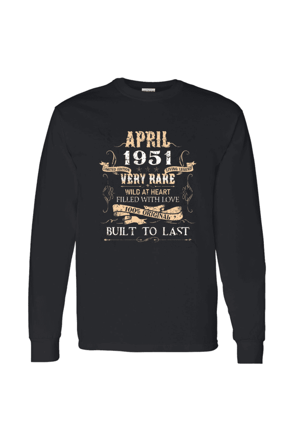 75 Years Old 75Th Birthday Legend Vintage April 1951 Bday Long Sleeve Shirt