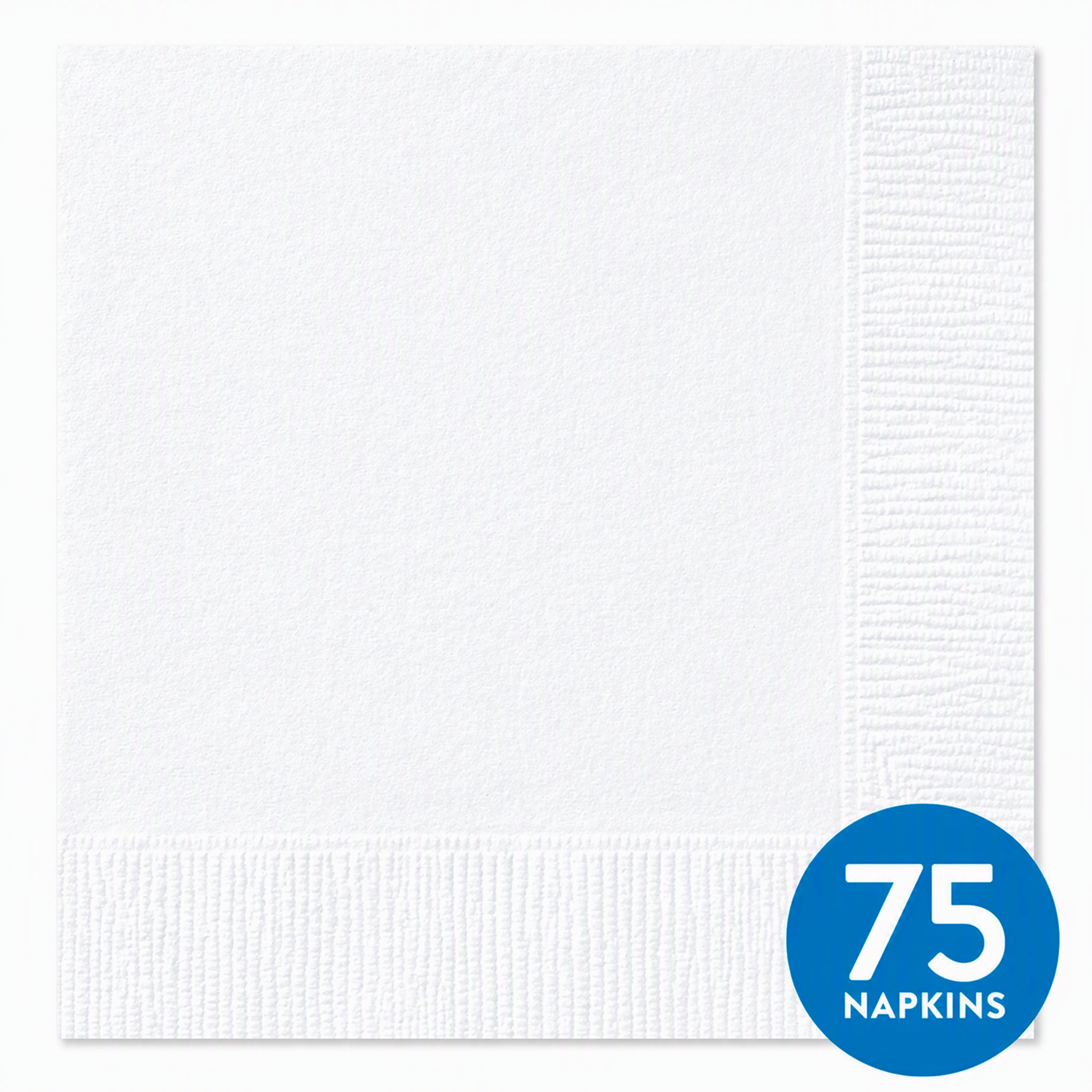 75CT 6.5IN x 6.5IN White Disposable Paper Napkins by Way To Celebrate