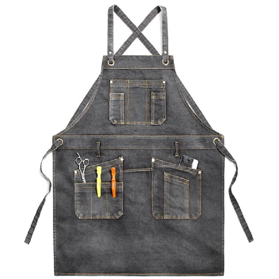 75 for CM Long The Cowboy Chef Apron Adjustable Barista Apron with Pockets Kitchen Cooking Baking Aprons