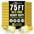 thumbnail image 1 of 75ft Outdoor/Indoor Extension Cord 16/3 Gauge Heavy Duty 3 Prong SJTW, Waterproof, Flexible Cold-Resistant Long Power Cord,10A 125V 1625W, Yellow by LifeSupplyUSA, 1 of 7