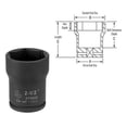 thumbnail image 1 of 75 in. Drive x 2.50 in. Deep Truck Pinion Locknut Impact Socket - Grey, 1 of 1