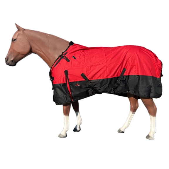 75 in Hilason 1200D Turnout Light Winter Waterproof Rain Sheet Horse Sheet Red Black