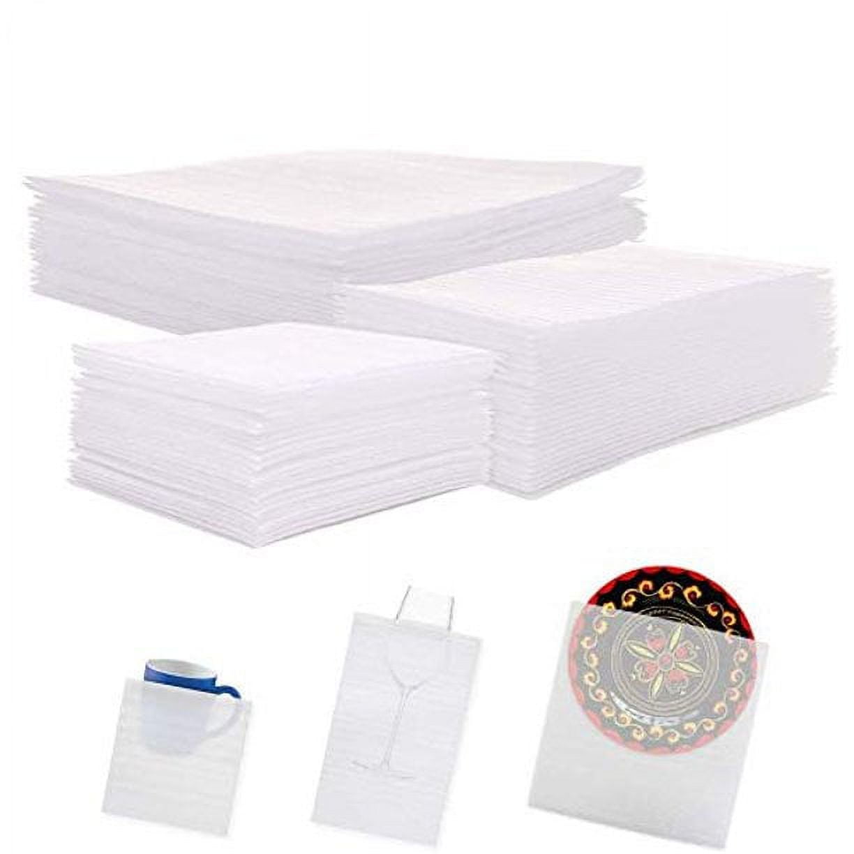 75 pack Cushion Foam Pouches, 3 sizes Moving Wrap Foam Packing Sheets to protect Mug Cup Glasses Dishes, Packing Supplies for Moving, Great Alternative to Bubble Cushioning Wrap Envelopes
