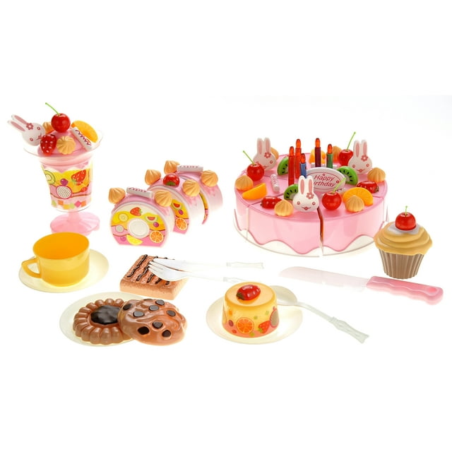 75piece Birthday Cake Pretend Play Food Toy Set