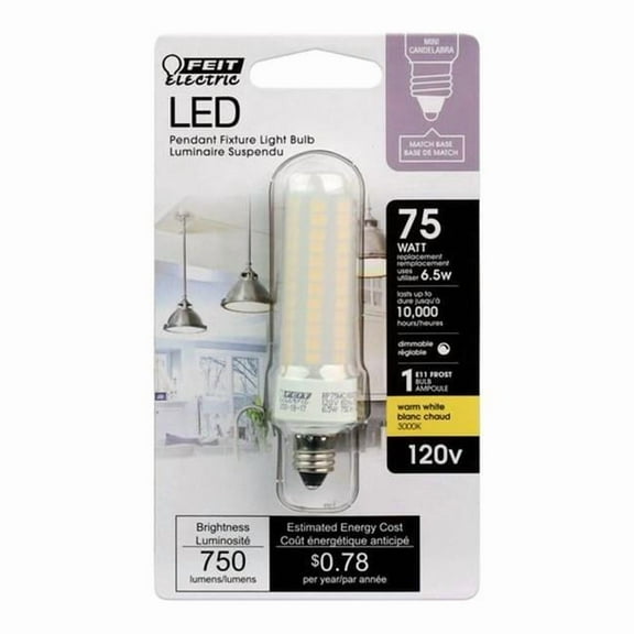75 watts Tube E11 LED Bulb, Warm White