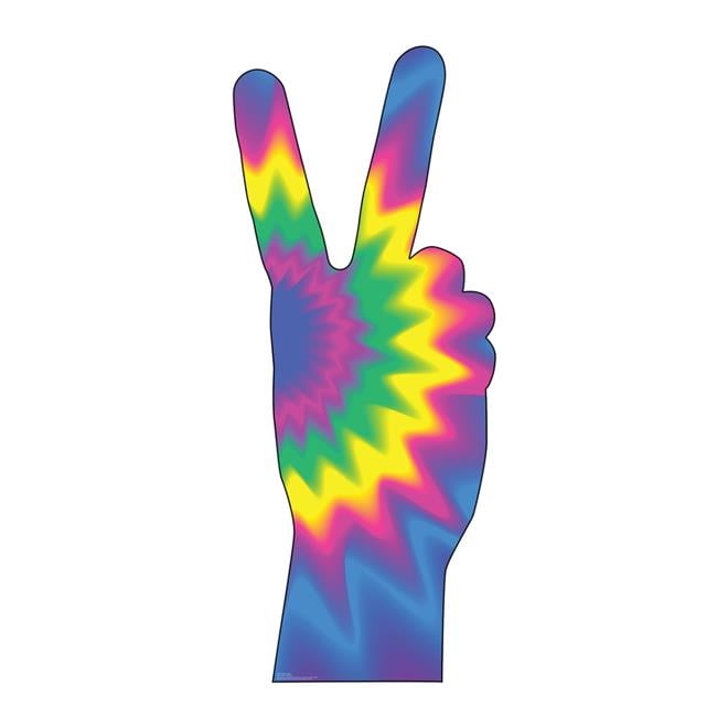 75'' Multicolor Cardboard Peace Fingers Standup Decor