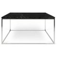 thumbnail image 1 of 75 x 75 in. Gleam Square Coffee Table - Black Marquina & Chrome, 1 of 1
