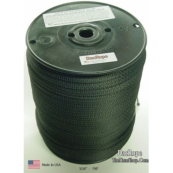 750' - 3/16" Ham Radio Antenna Support Rope - First Quality Polester Rope for, DIPOLE, Long Wire and other Antennas