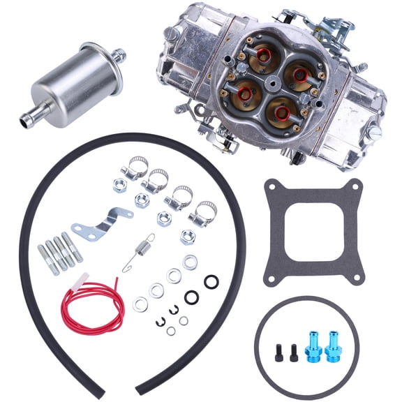 750 CFM 4-Barrel Carburetor Aluminum Dual Pump Optimal Fuel Mix Smooth Performance Fits for 4 Cylinder Dual Pump Replace BR-67200
