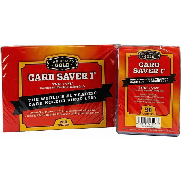 (750) Cardboard Gold Card Saver I 1 Semi Rigid PSA Grading Holders 1/2" Lip