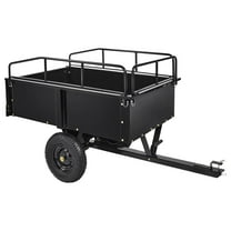 750 LBS Heavy Duty Steel Dump Cart, Utility Trailer, Hand Pull or Foot Pedal Dump Cart for ATV, UTV, Lawn Mowers and Tractors