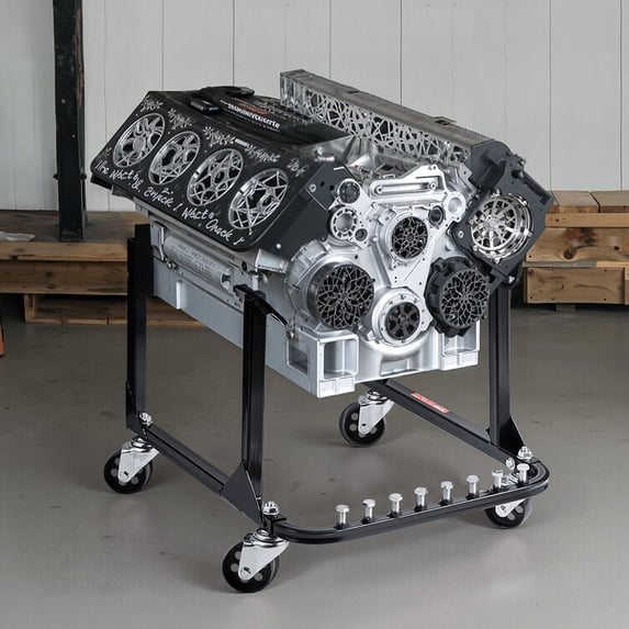 750 LBS Motor Hoist Dolly with Swivel Casters - Heavy-Duty Steel Engine ...