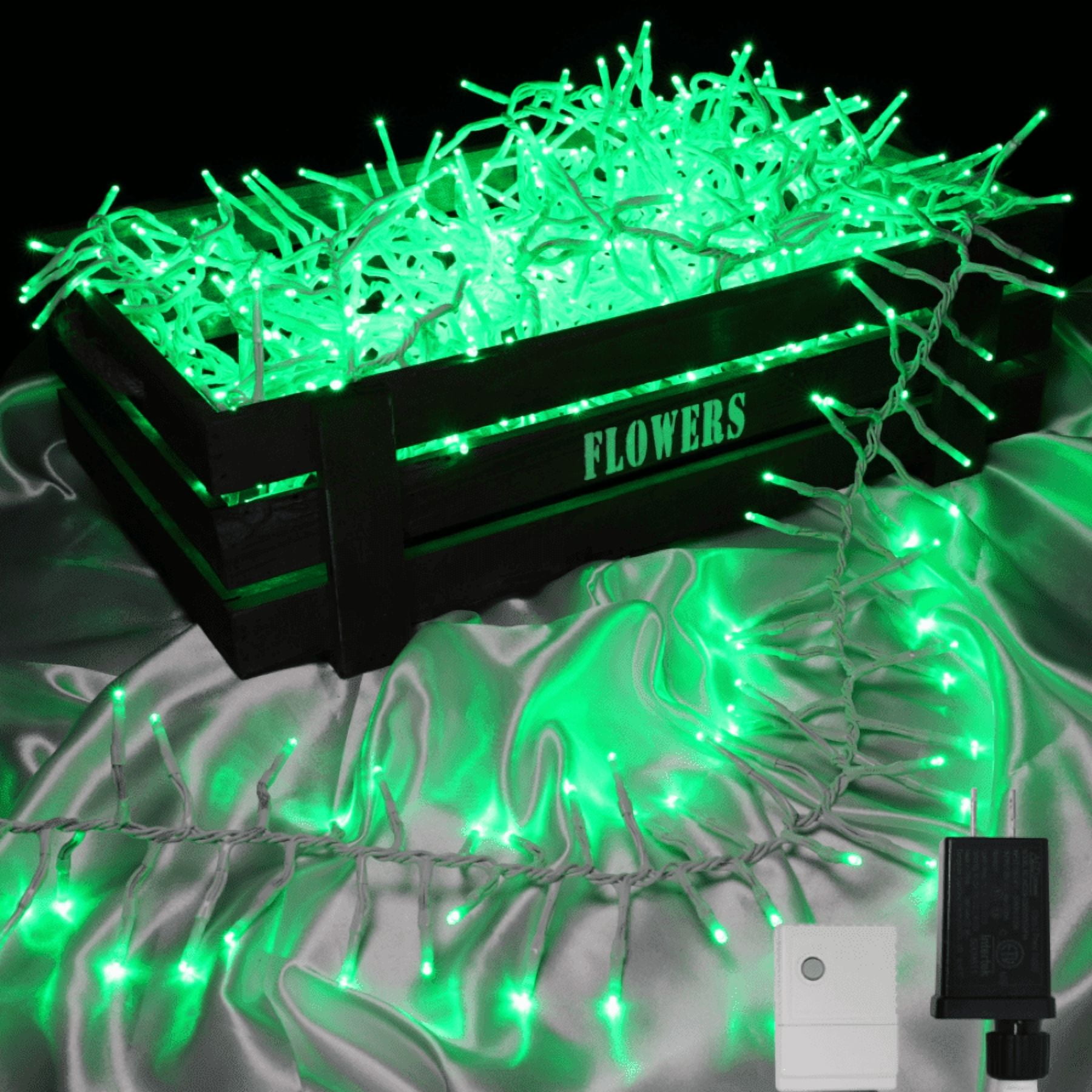 750 LED String Lights Cluster Lights - 41ft Green White Wire Outdoor Waterproof Lights, Plug in Indoor String Lights with 8 Modes & Timer Memory for Xmas, Christmas Tree